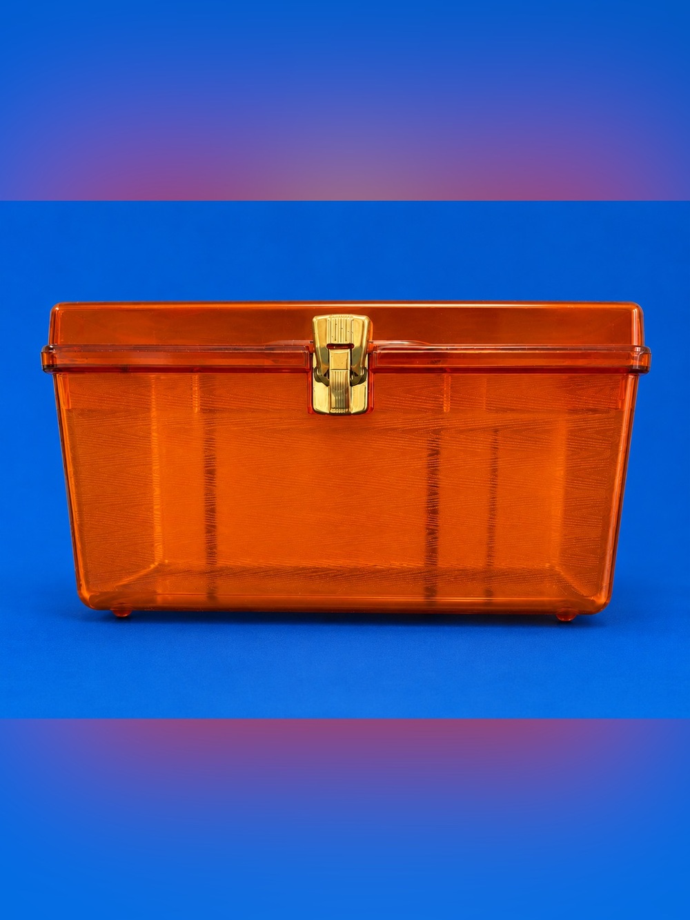 Vintage 1970s Wilson Mfg Corp Wil-hold Amber Plastic Sewing Craft Organizer Box - Picture 2 of 5